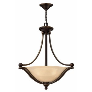 H4652OBL720 Bolla Up Light Pendant Light - Olde Bronze / Amber Seedy