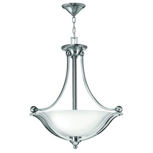 H4652BNGU24 Bolla Up Light Pendant Light - Brushed Nickel / Opal