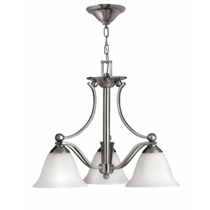 H4653BN Bolla Mini Chandelier - Brushed Nickel / Opal