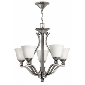 H4655BN Bolla Mid Sized Chandelier Chandelier - Brushed Nickel / Opal