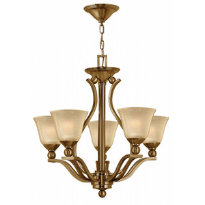 H4655BR Bolla Mid Sized Chandelier Chandelier - Brushed Bronze / Amber Seedy