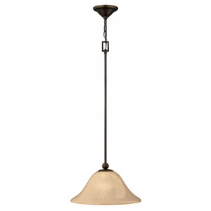 H4661OBGU24 Bolla Down Light Pendant Light - Olde Bronze / Amber Seedy