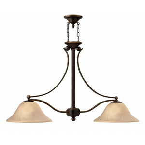 H4662OB Bolla Linear Pendant Pendant Light - Olde Bronze / Amber Seedy