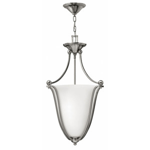 H4663BN Bolla Up Light Pendant Light - Brushed Nickel / Opal