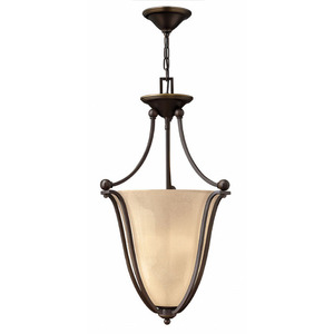 H4663OB Bolla Up Light Pendant Light - Olde Bronze / Amber Seedy