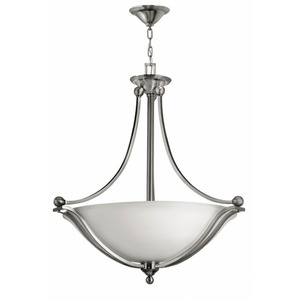 H4664BNLED Bolla Up Light Pendant Light - Brushed Nickel / Opal