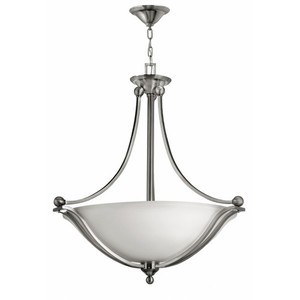 H4664BN Bolla Up Light Pendant Light - Brushed Nickel / Opal