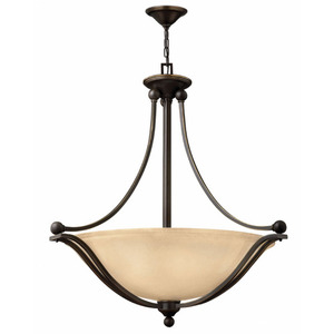 H4664OBLED Bolla Up Light Pendant Light - Olde Bronze / Amber Seedy