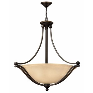 H4664OBL720 Bolla Up Light Pendant Light - Olde Bronze / Amber Seedy