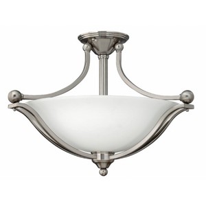 H4669BNL720 Bolla Semi Flush Mount Ceiling Light - Brushed Nickel / Opal