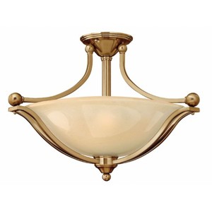 H4669BR Bolla Semi Flush Mount Ceiling Light - Brushed Bronze / Amber Seedy