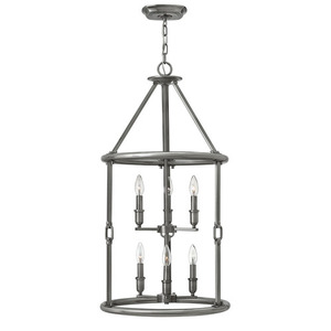 H4784PL Dakota Entrance / Foyer Pendant Light - Polished Antique Nickel