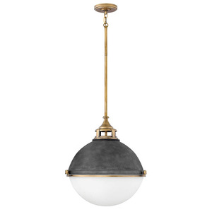 H4835DZ Fletcher Down Light Pendant Light - Aged Zinc H4835DZ Fletcher Down Light Pendant Light - Aged Zinc