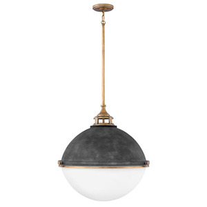 H4836DZ Fletcher Down Light Pendant Light - Aged Zinc H4836DZ Fletcher Down Light Pendant Light - Aged Zinc
