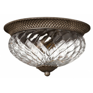 H4881PZ Plantation Flush Mount Ceiling Light - Pearl Bronze