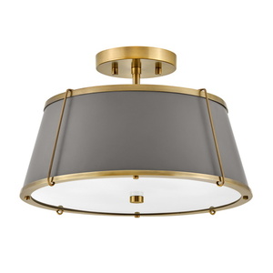 H4893LDB Clarke Semi Flush Mount Ceiling Light - Lacquered Dark Brass