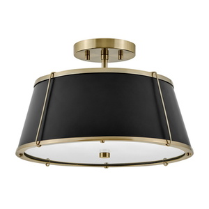 H4893WS Clarke Semi Flush Mount Ceiling Light - Warm Brass