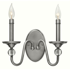 H4952PL Eleanor 2 Bulb Bathroom Lighting - Polished Antique Nickel