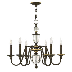 H4956LZ Eleanor Mid Sized Chandelier Chandelier - Light Oiled Bronze