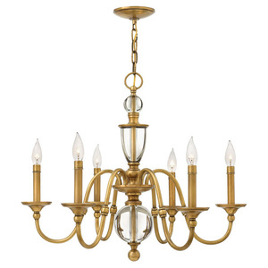 H4956HB Eleanor Mid Sized Chandelier Chandelier - Heritage Brass