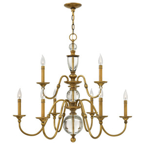 H4958HB Eleanor Large Foyer Chandelier Chandelier - Heritage Brass