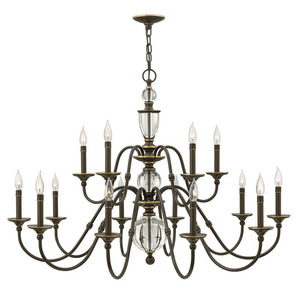 H4959LZ Eleanor Large Foyer Chandelier Chandelier - Light Oiled Bronze