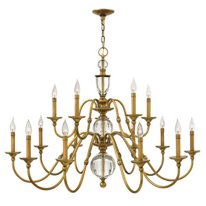 H4959HB Eleanor Large Foyer Chandelier Chandelier - Heritage Brass