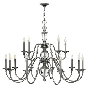 H4959PL Eleanor Large Foyer Chandelier Chandelier - Polished Antique Nickel