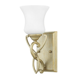 H5000SL Brooke 1 Bulb Wall Sconce - Silver Leaf