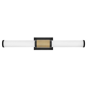 H50063BKLCB Zevi 2 Bulb Bathroom Lighting - Black / Lacquered Brass H50063BKLCB Zevi 2 Bulb Bathroom Lighting - Black / Lacquered Brass