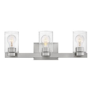 H5053BNCL Miley 3 Bulb Bathroom Lighting - Brushed Nickel / Clear H5053BNCL Miley 3 Bulb Bathroom Lighting - Brushed Nickel / Clear