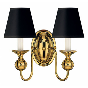 H5124PB Virginian Multi Bulb Wall Sconce - Polished Brass