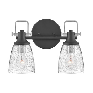 H51272BKCM Easton 2 Bulb Bathroom Lighting - Black H51272BKCM Easton 2 Bulb Bathroom Lighting - Black