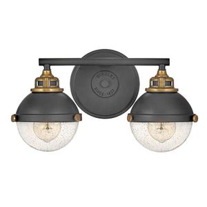 H5172BK Fletcher 2 Bulb Bathroom Lighting - Black