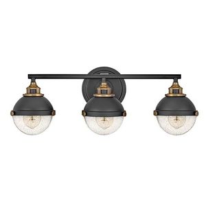 H5173BK Fletcher 3 Bulb Bathroom Lighting - Black