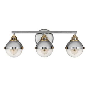 H5173PN Fletcher 3 Bulb Bathroom Lighting - Polished Nickel