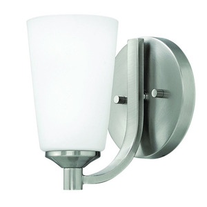 H52230BN Sadie 1 Bulb Wall Sconce - Brushed Nickel