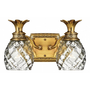 H5312BB Plantation 2 Bulb Bathroom Lighting - Burnished Brass