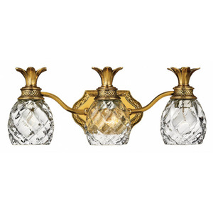 H5313BB Plantation 3 Bulb Bathroom Lighting - Burnished Brass