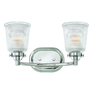 H5352PN La Belle 2 Bulb Bathroom Lighting - Polished Nickel
