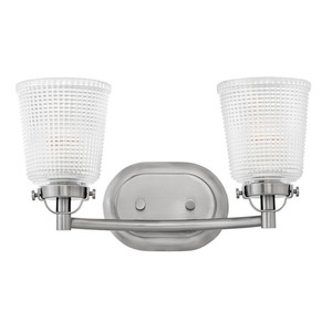H5352PL La Belle 2 Bulb Bathroom Lighting - Polished Antique Nickel