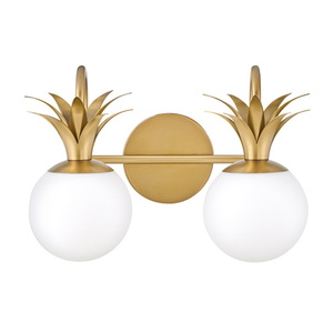 H54152HB Palma 2 Bulb Bathroom Lighting - Heritage Brass