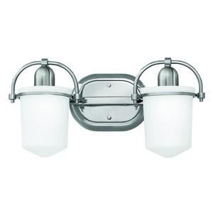 H5442BN Clancy 2 Bulb Bathroom Lighting - Brushed Nickel / Frosted