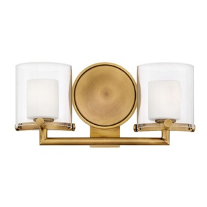 H5492HBLL Rixon 2 Bulb Bathroom Lighting - Heritage Brass