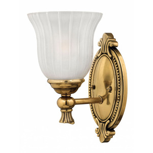 H5580BB Francoise 1 Bulb Wall Sconce - Burnished Brass