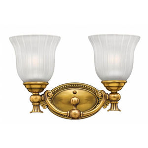 H5582BB Francoise 2 Bulb Bathroom Lighting - Burnished Brass