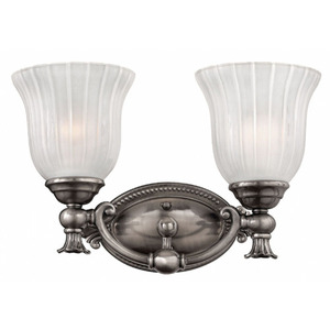 H5582PL Francoise 2 Bulb Bathroom Lighting - Polished Antique Nickel H5582PL Francoise 2 Bulb Bathroom Lighting - Polished Antique Nickel