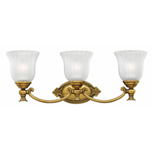 H5583BB Francoise 3 Bulb Bathroom Lighting - Burnished Brass