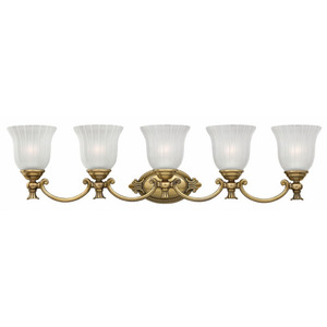 H5585BB Francoise 4 or More Bulb Bathroom Lighting - Burnished Brass