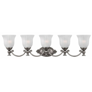H5585PL Francoise 4 or More Bulb Bathroom Lighting - Polished Antique Nickel H5585PL Francoise 4 or More Bulb Bathroom Lighting - Polished Antique Nickel